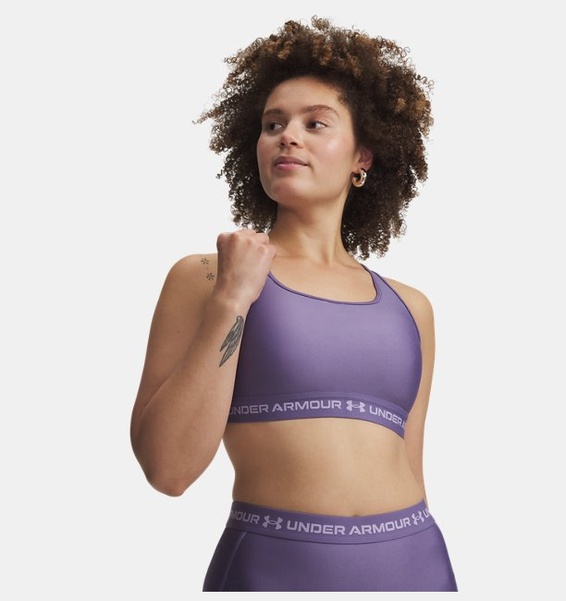 Mor Kadın UA Crossback Mid Spor Sütyeni