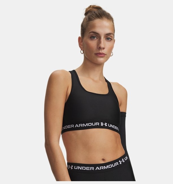 Siyah Kadın UA Crossback Mid Spor Sütyeni
