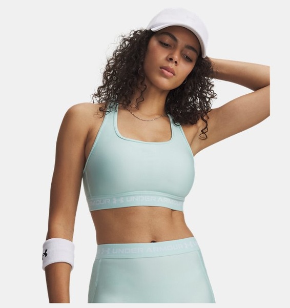 Yeşil Kadın UA Crossback Mid Spor Sütyeni