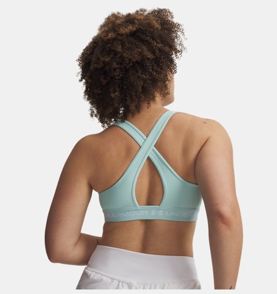 Yeşil Kadın UA Crossback Mid Spor Sütyeni