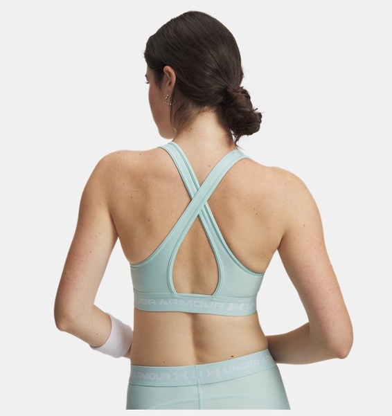Yeşil Kadın UA Crossback Mid Spor Sütyeni