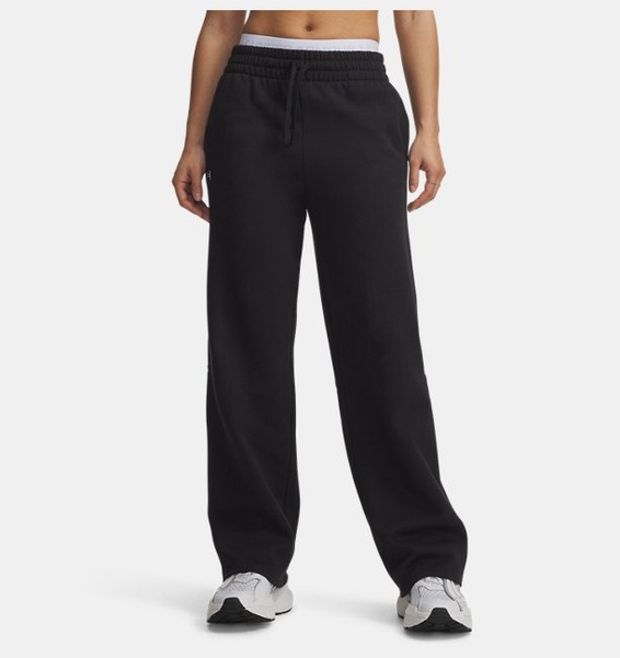 Siyah Kadın UA Rival Fleece Straight  Eşofman Altı