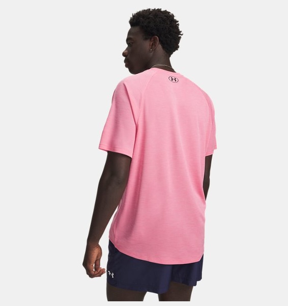 Pembe Erkek UA Tech Textured Kısa Kollu T-shirt