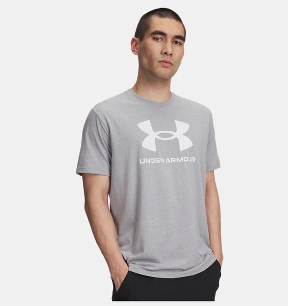 Gri Erkek UA Sportstyle Logo Update Kısa Kollu T-shirt