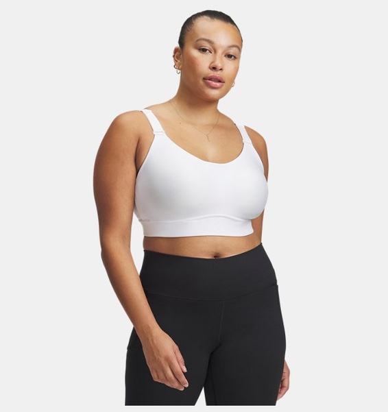 Beyaz Kadın UA Infinity Mid 2.0 Spor Sütyeni