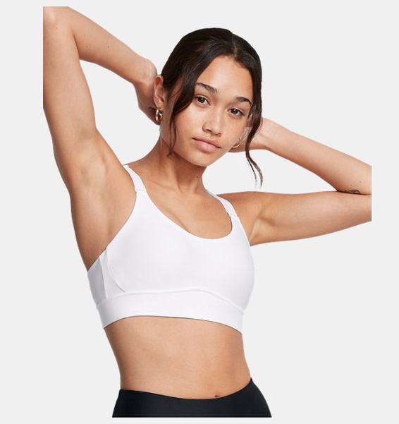 Beyaz Kadın UA Infinity Mid 2.0 Spor Sütyeni