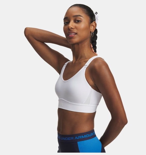 Beyaz Kadın UA Infinity Mid 2.0 Spor Sütyeni