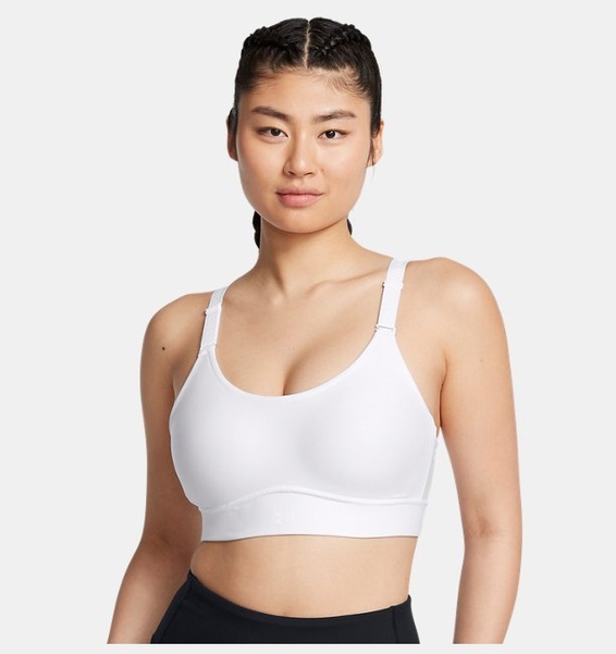 Beyaz Kadın UA Infinity Mid 2.0 Spor Sütyeni