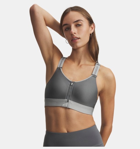 Yeşil Kadın UA Infinity High Fermuarlı 2.0 Spor Sütyeni