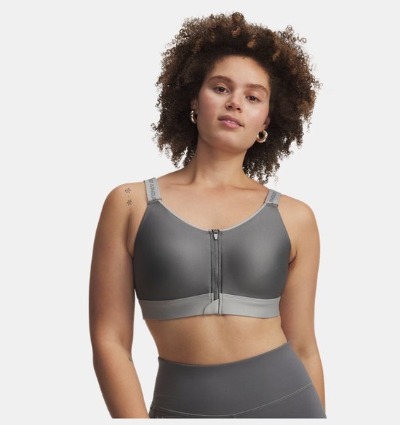 Yeşil Kadın UA Infinity High Fermuarlı 2.0 Spor Sütyeni