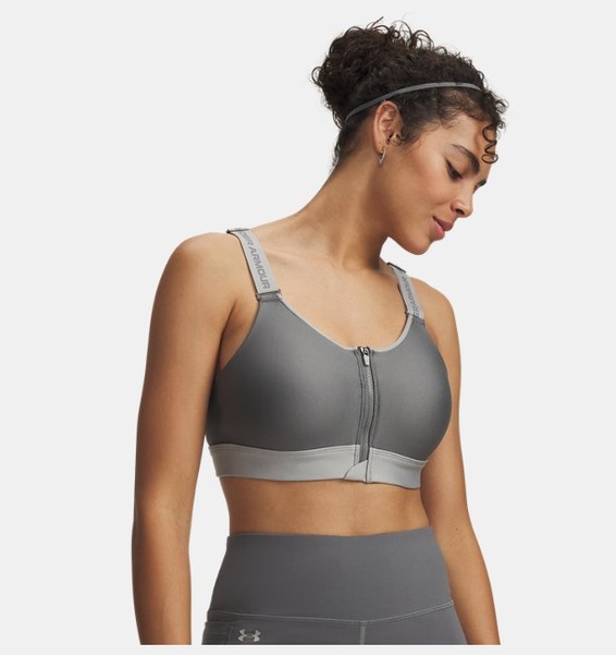 Yeşil Kadın UA Infinity High Fermuarlı 2.0 Spor Sütyeni