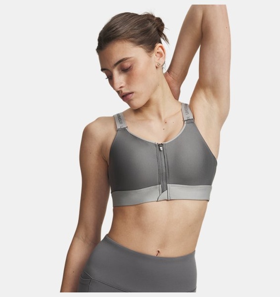 Yeşil Kadın UA Infinity High Fermuarlı 2.0 Spor Sütyeni