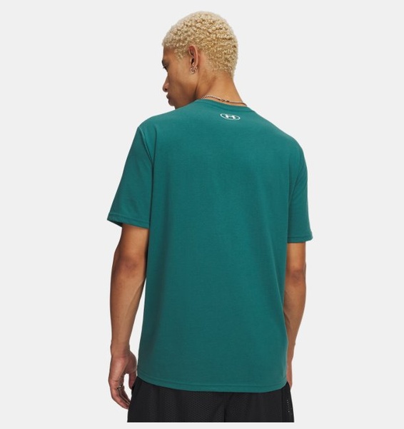 Yeşil Erkek UA Logo Kolej Kısa Kollu T-Shirt