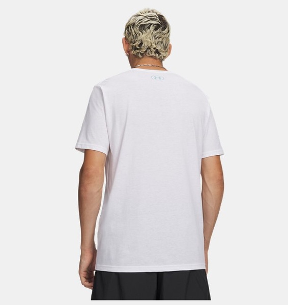 Beyaz Erkek UA Logo Kolej Kısa Kollu T-Shirt