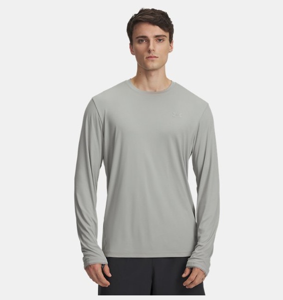 Gri Erkek UA Explor Upf Crew Uzun Kollu T-Shirt