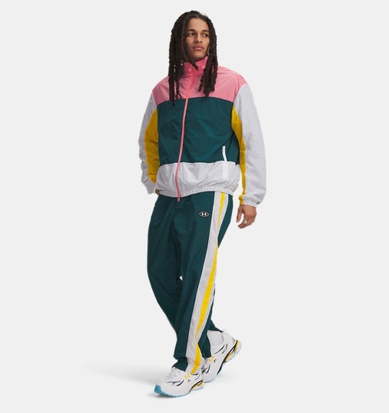 Pembe Erkek UA Icon Woven Track Fermuarlı Ceket