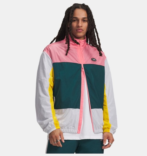 Pembe Erkek UA Icon Woven Track Fermuarlı Ceket