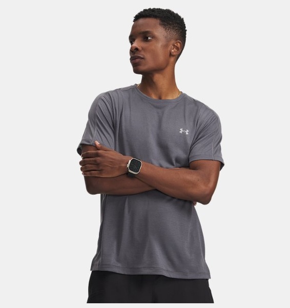 Gri Erkek UA Velociti Reflect Kısa Kollu T-Shirt