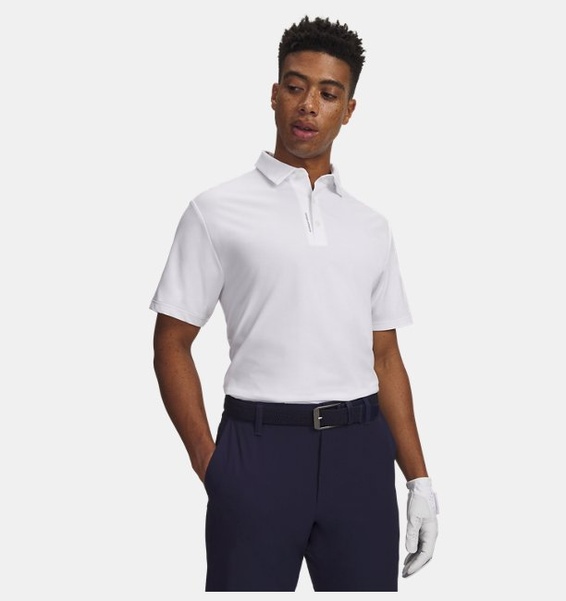 Beyaz Erkek UA Drive Bonded Polo T-Shirt