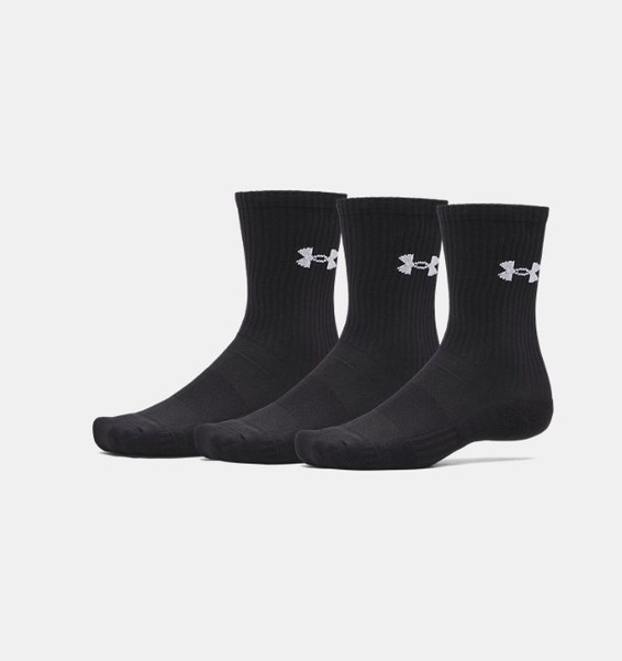 Siyah Unisex UA Performance Cotton 3'lü Paketçorap