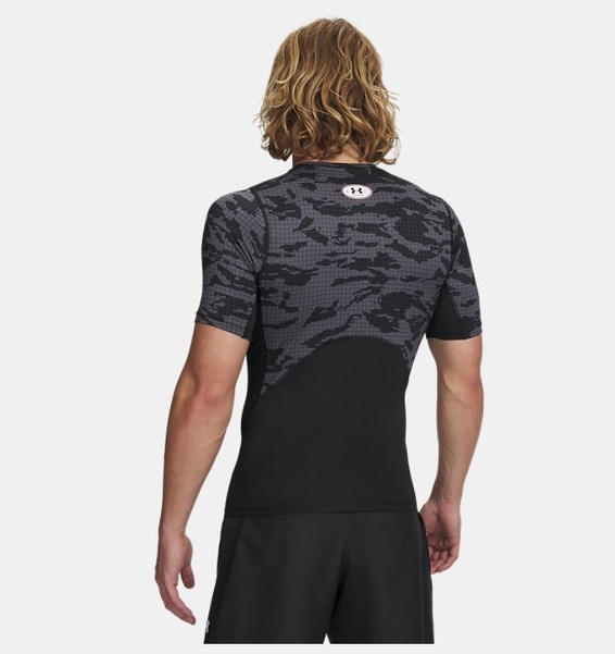 Siyah Erkek UA HG Baskılı Kısa Kollu T-Shirt