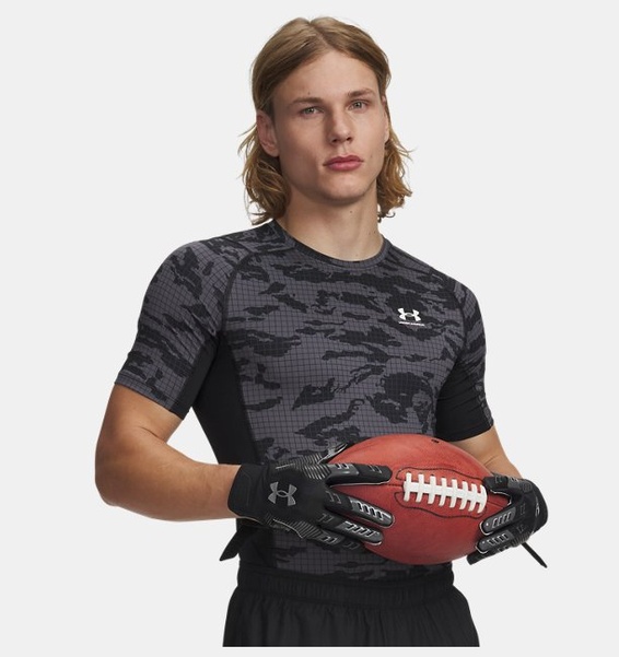 Siyah Erkek UA HG Baskılı Kısa Kollu T-Shirt