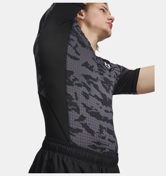 Siyah Erkek UA HG Baskılı Kısa Kollu T-Shirt