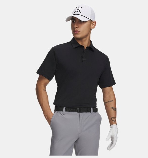 Siyah Erkek UA Drive Bonded Polo T-Shirt