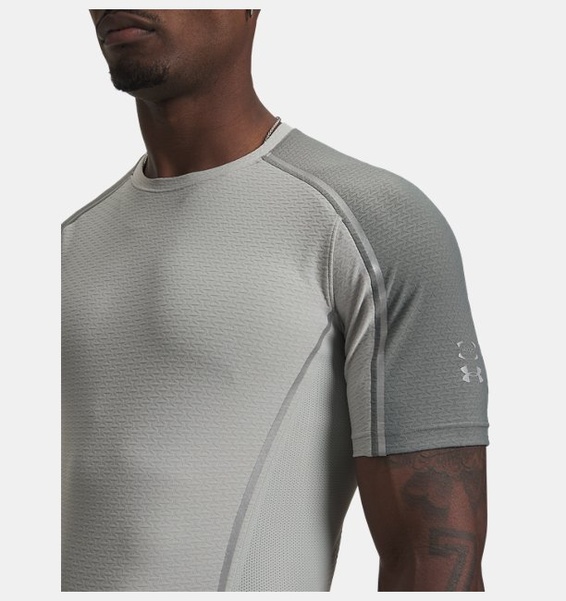 Gri Erkek UA Halo Bonded Auxetic Kısa Kollu T-Shirt