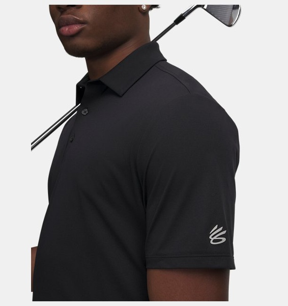 Siyah Erkek UA Curry Drive Bonded Polo T-Shirt