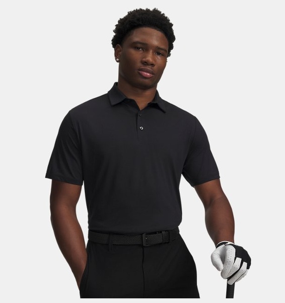 Siyah Erkek UA Curry Drive Bonded Polo T-Shirt