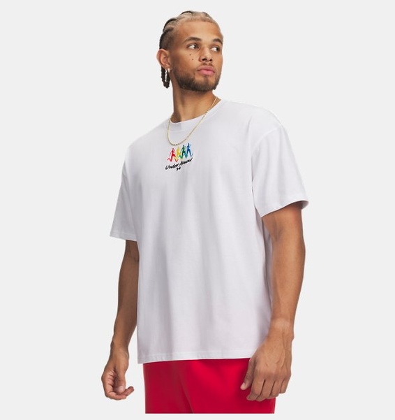 Beyaz Erkek UA Heavyweight Fitness Expo Kısa Kollu T-Shirt