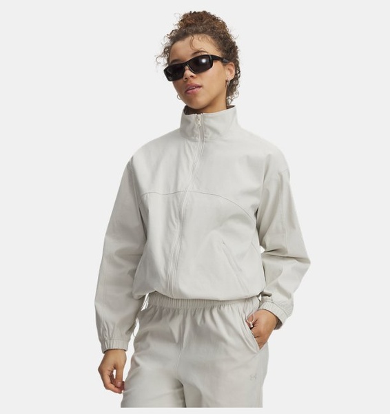 Beyaz Kadın UA Unstoppable Woven Fermuarlı Ceket