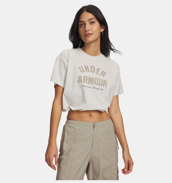 Beyaz Kadın UA Bungee Hem T-Shirt