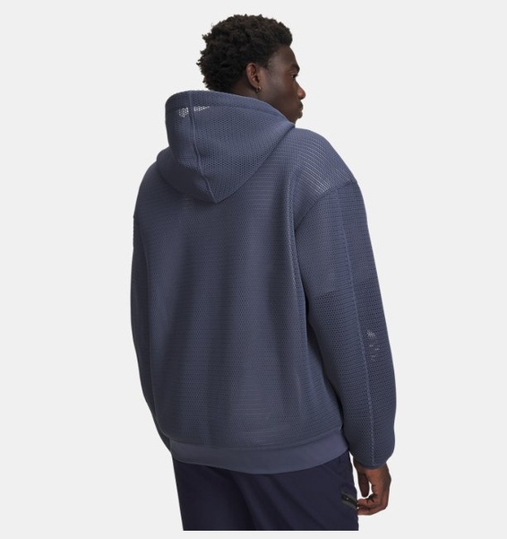 Gri Erkek UA Mesh Kapüşonlu Sweatshirt