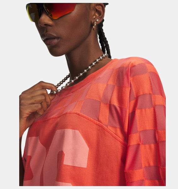 Kırmızı Kadın UA Burnout 96 T-Shirt