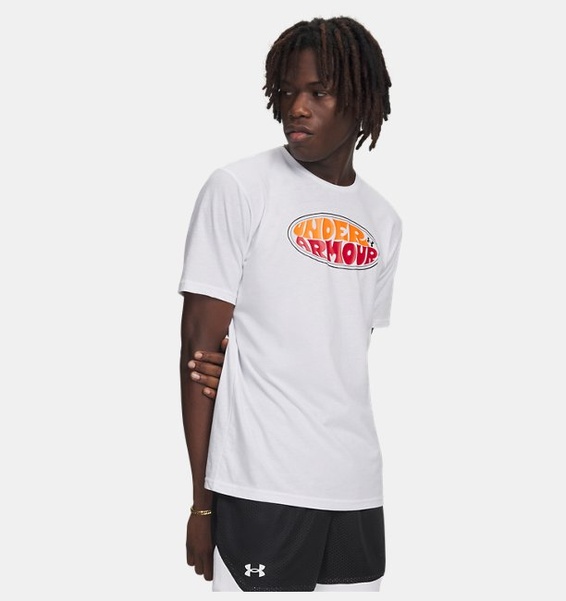 Beyaz Erkek UA Oval Wordmark Kısa Kollu T-Shirt