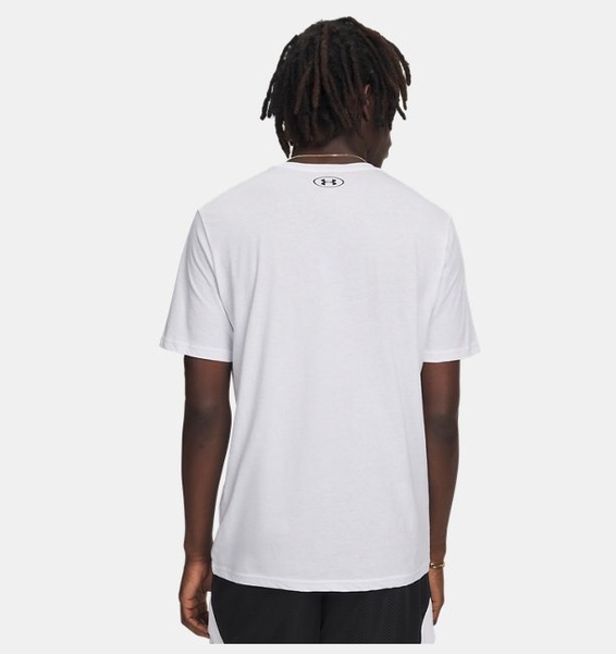 Beyaz Erkek UA Oval Wordmark Kısa Kollu T-Shirt