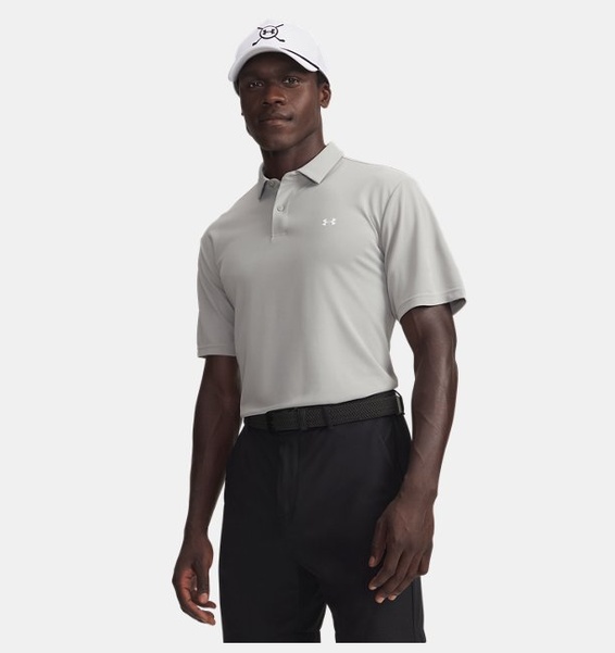 Gri Erkek UA T2G Pique Polo T-Shirt