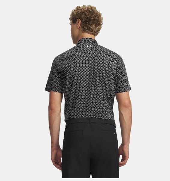 Siyah Erkek UA T2G Baskılı Polo T-Shirt