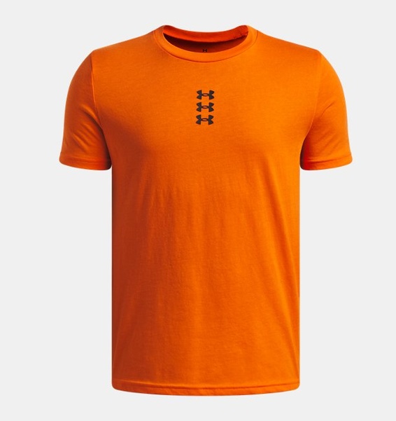 Turuncu Çocuk UA Hoops Triple Logo Kısa Kollu T-Shirt