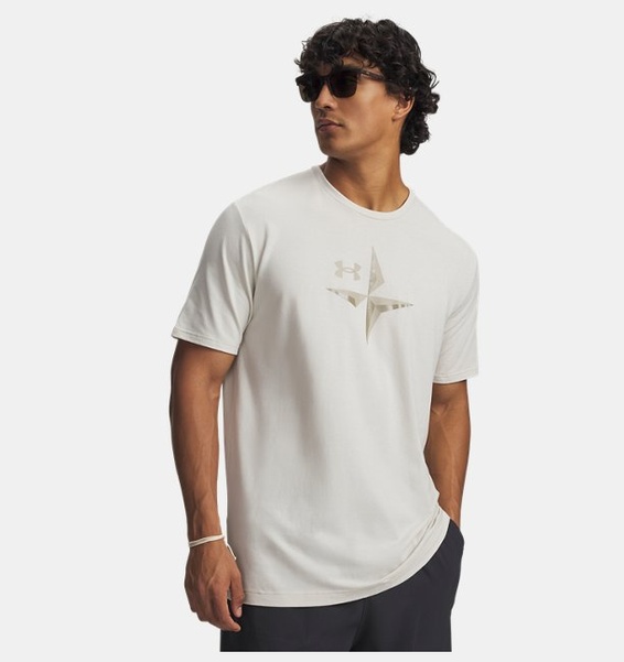 Beyaz Erkek UA Explor Graphic Kısa Kollu T-Shirt