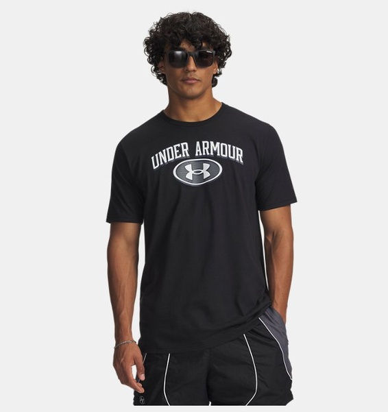 Siyah Erkek UA Wordmark Locker Tag Kısa Kollu T-Shirt