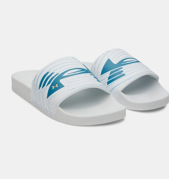 Beyaz Erkek UA Armr Slide Sport Terlik