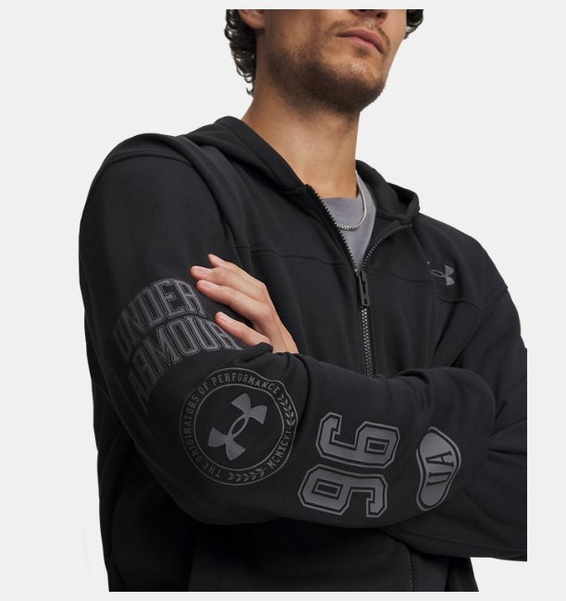 Siyah Erkek UA Rival Lightweight Graphic Fermuarlı Ceket