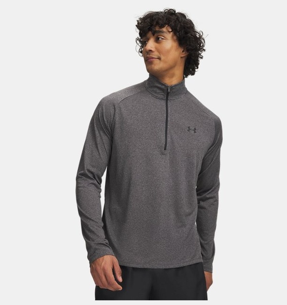Gri Erkek UA Tech 2.0 1/2 Fermuarlı Uzun Kollu T-shirt