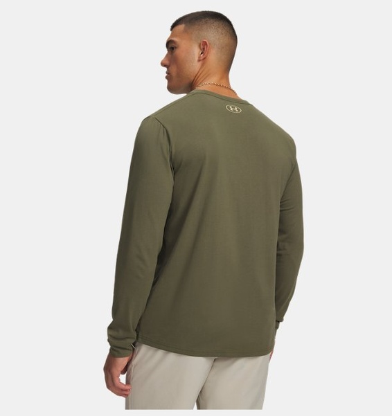 Haki Erkek UA Sportstyle Left Chest Uzun Kollu T-shirt