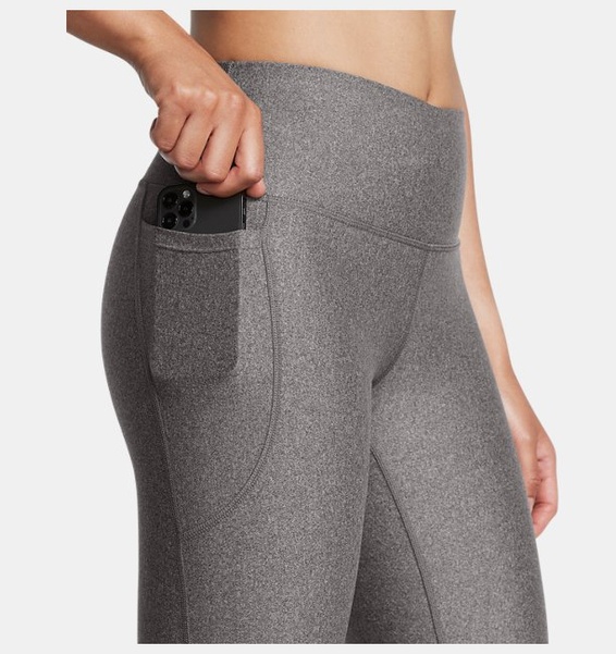 Gri Kadın UA Tech Yüksek Bel Bilekte Tayt