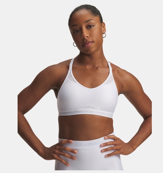 Beyaz Kadın UA Crossback Low Spor Sütyeni