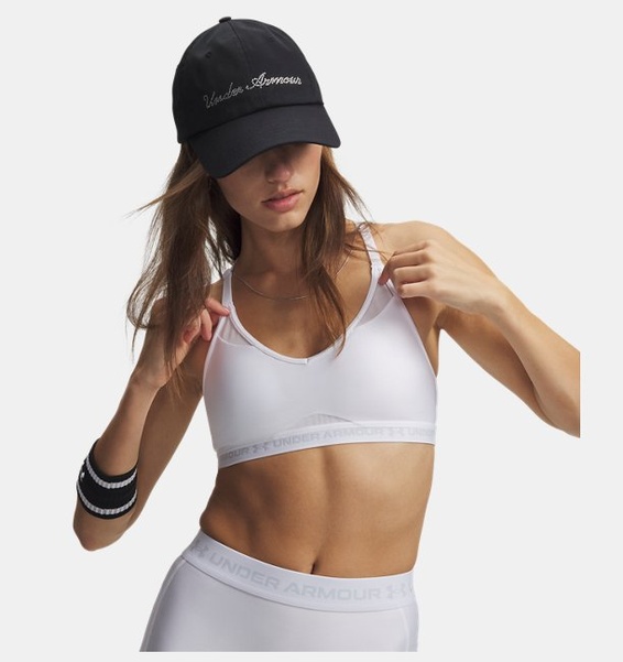 Beyaz Kadın UA Crossback Low Spor Sütyeni